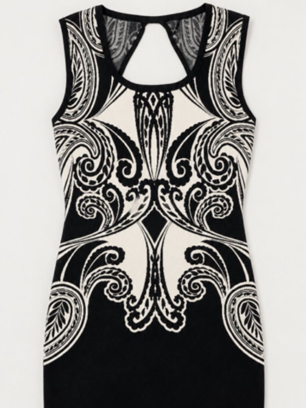 Guess black and white paisley bodycon mini dress